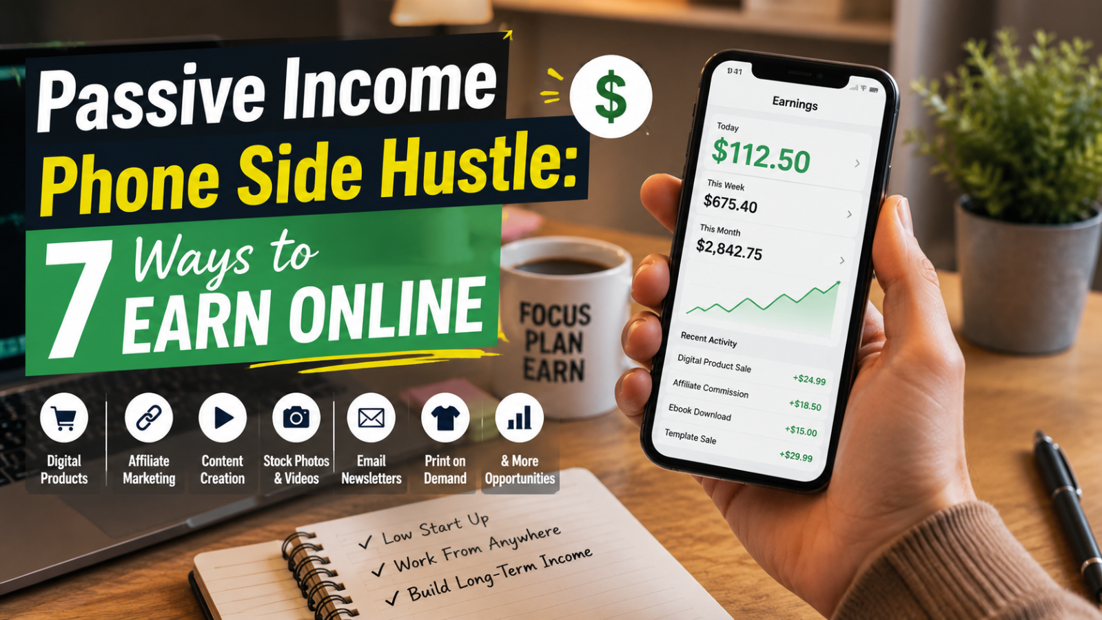 Passive Income Phone Side Hustle: 7 Ways to Earn Online